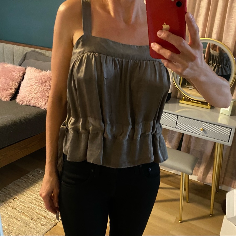 100% silk Solid Rose top. S